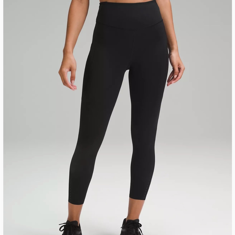 Lululemon Fast and Free High-Rise Leggings 25” Pockets | Black | EUC | size 6